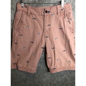 Fat Face Shorts Pink 32 Chino Shark All Over Pink Casual Sailing Golf Beach